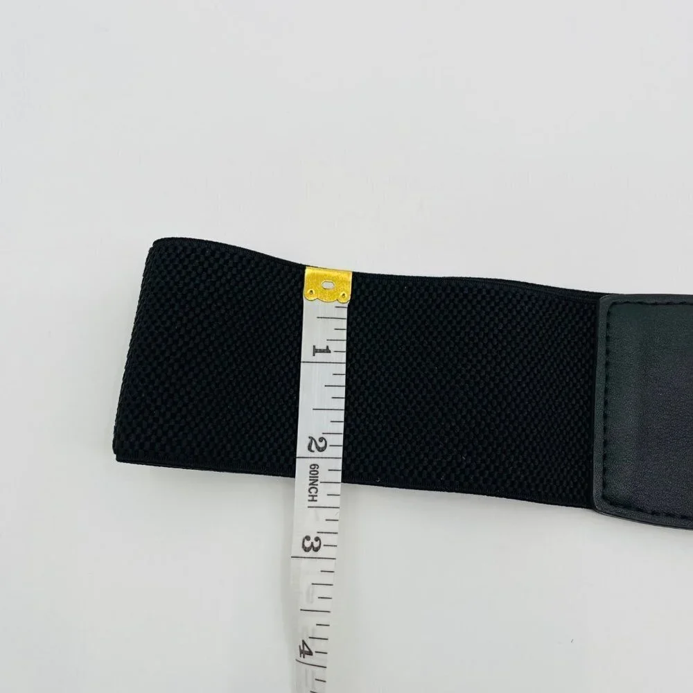Lascana New Women's Black and Gold Square Waist Belt Size‎ L Elastic